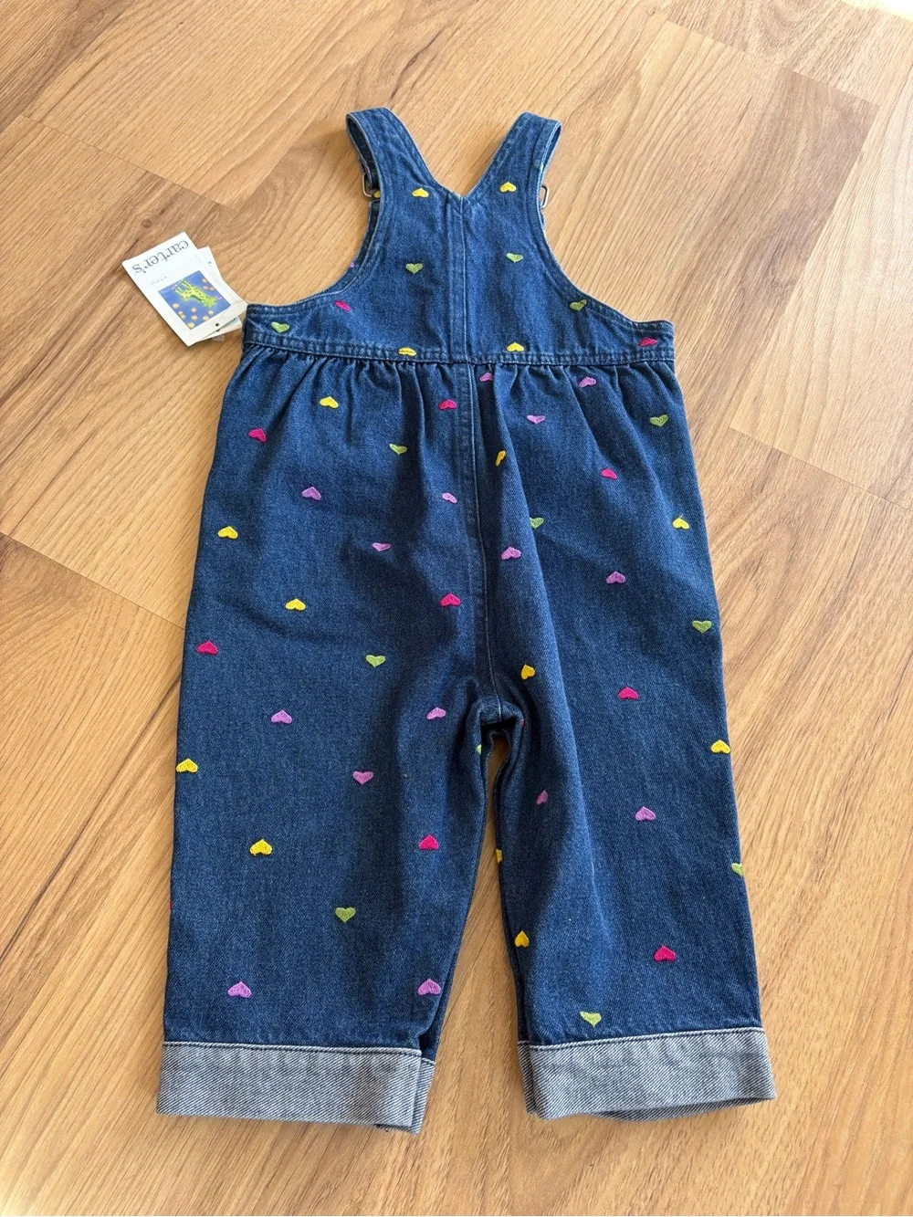 Vintage Carter's embroidered Overall with Colorful Heart Accents